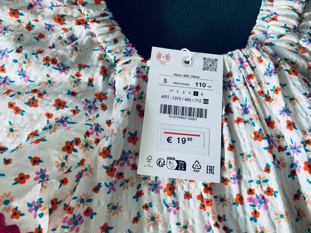 Vestido infantil T.5 floral