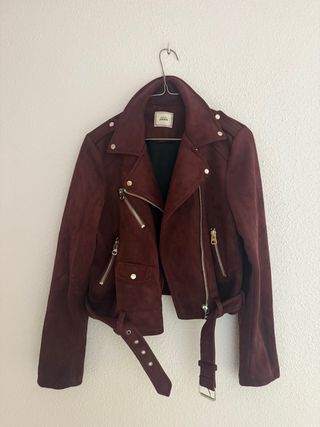 Cazadora Biker Morada Mujer