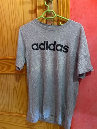 Camiseta Adidas Gris Manga Corta