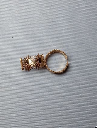 Cadena Acero y 2 Anillos Baño Oro