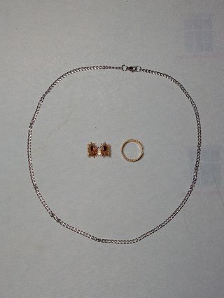 Cadena Acero y 2 Anillos Baño Oro