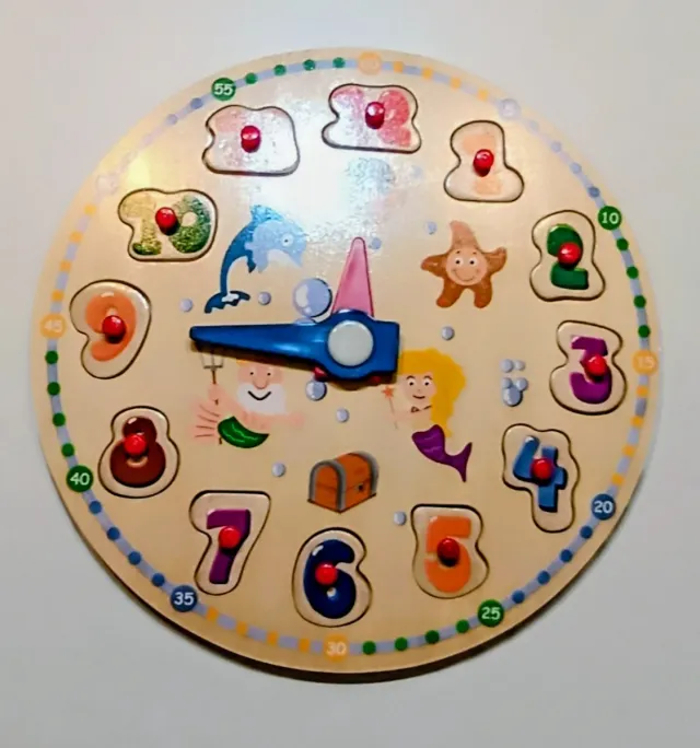 Reloj educativo de madera