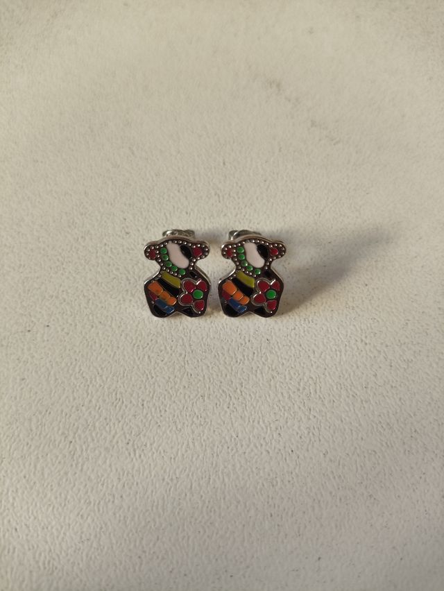 Pendientes TOUS Oso Plata Multicolor