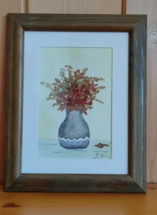 Cuadro decorativo de flores secas