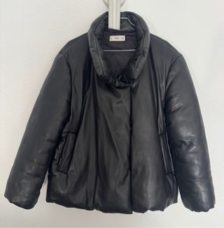Chaqueta Mango Negra Piel Sintética