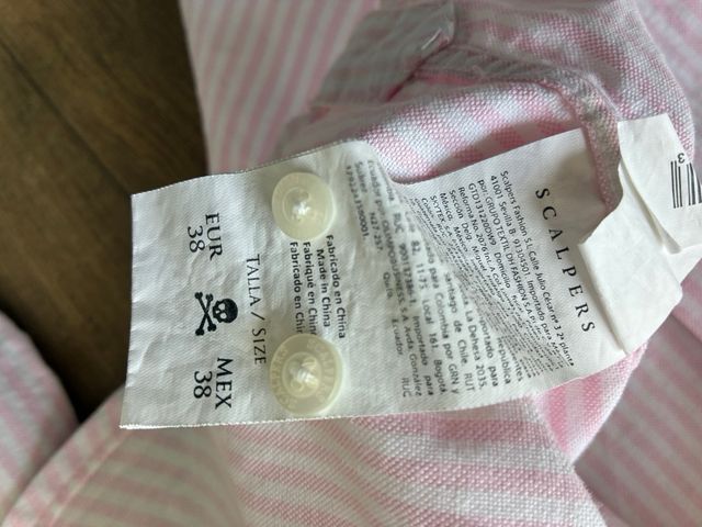 Camisa Scalpers Rayas Rosas y blancas Talla M 38