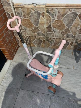Bicicleta/Patinete Bebé Rosa 3 Ruedas