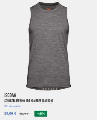 Camiseta tirantes Isobaa Merino 150 M