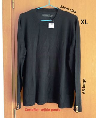 Mujer Chaqueta cremalleraCuello Jersey dePunto M-L