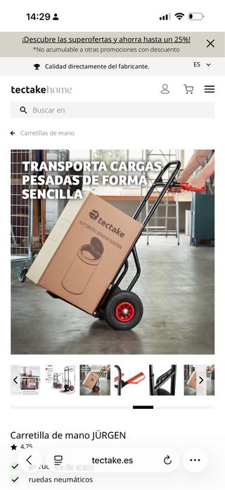 Carretilla de mano JÜRGEN tectake