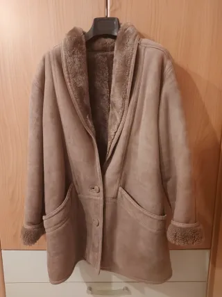 Montone shearling donna vintage beige/marrone