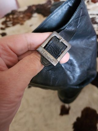 Stivali biker neri in pelle