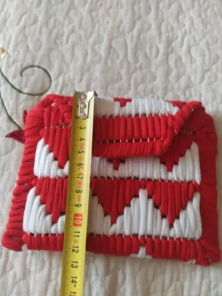 Cartera de trapillo roja y blanca