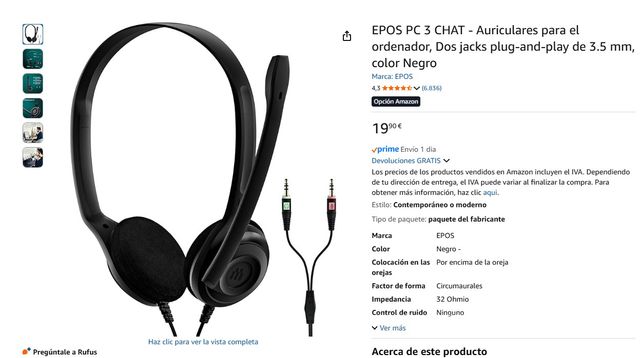 Caschi Sennheiser Epos PC 3 CHAT neri