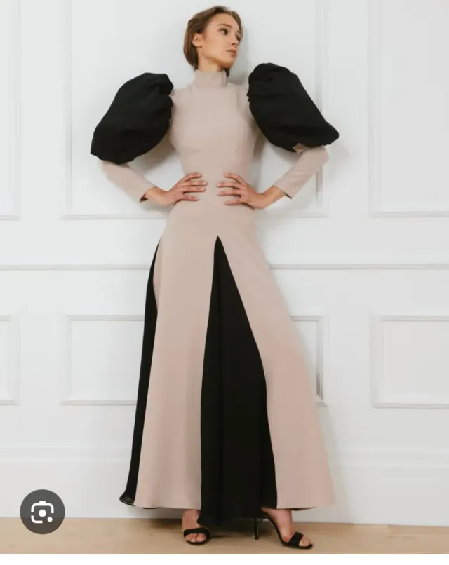 Vestido IQ Beige y Negro Talla M Nuevo