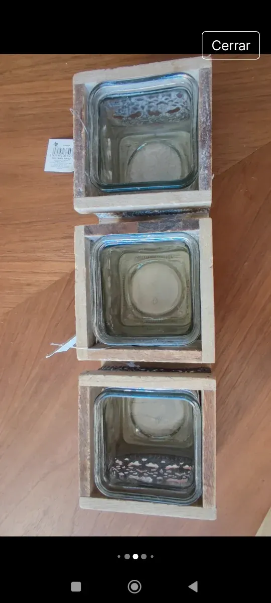 Portavelas estilo rústico 3 unidades *Nuevos*