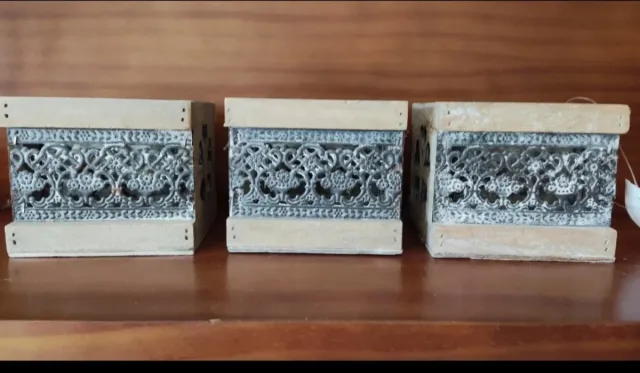 Portavelas estilo rústico 3 unidades *Nuevos*