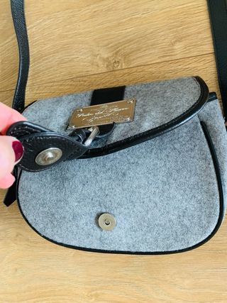Bolso Pedro del Hierro piel y lana gris