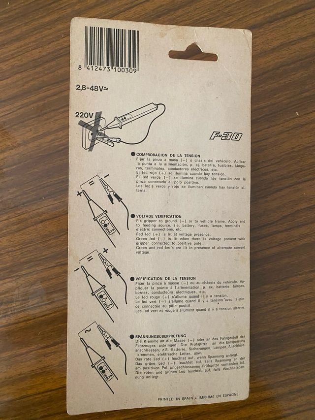 Comprobador de corriente Ferve F-30 para coche