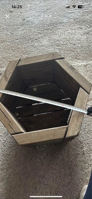 4 Maceteros Madera Hexagonales Exterior