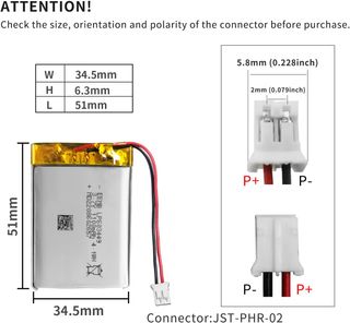 ✨ - Batteria ai polimeri di litio EEMB 3,7 V 1100 mAh 6034