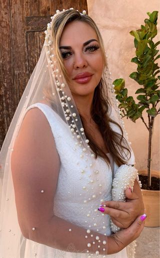 Velo de novia con perlas. Nuevo 
