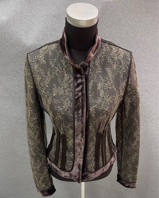 Chaqueta Elie Tahari encaje y terciopelo