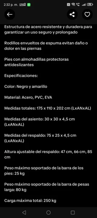 Banco de pesas HOMCOM