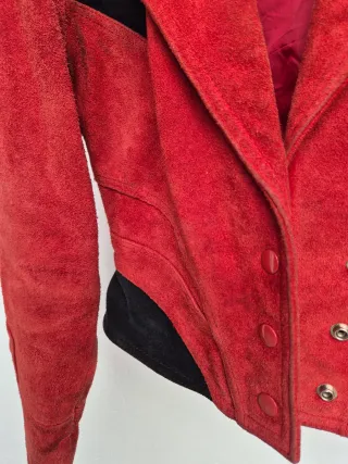 Chaqueta de cuero roja CHIA Talla S