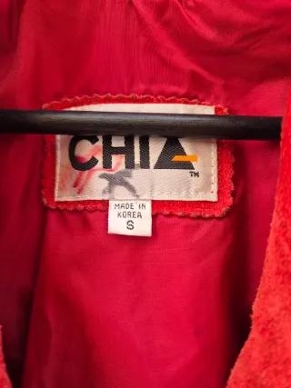 Chaqueta de cuero roja CHIA Talla S