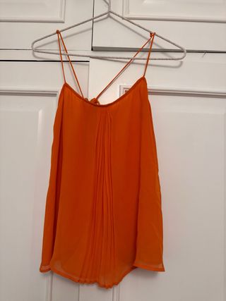 Camiseta tiras Zara naranja