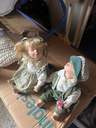 Coppia bambole ceramica da collezione