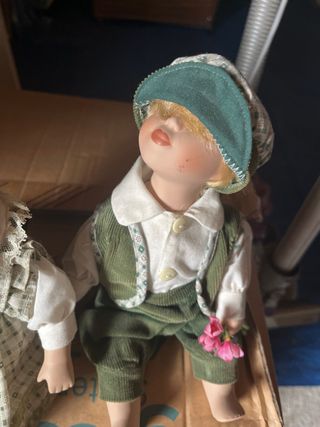 Coppia bambole ceramica da collezione