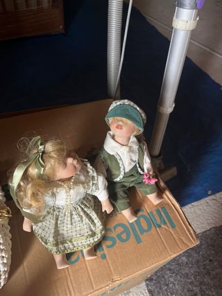 Coppia bambole ceramica da collezione