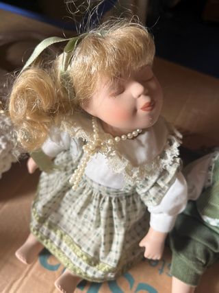 Coppia bambole ceramica da collezione