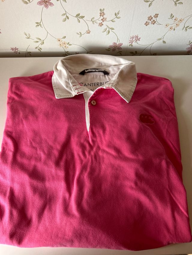 Polo Canterbury Manga Larga Rosa