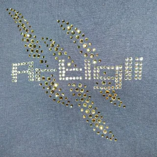 Maglia blu Artigli con strass argentate e dorate