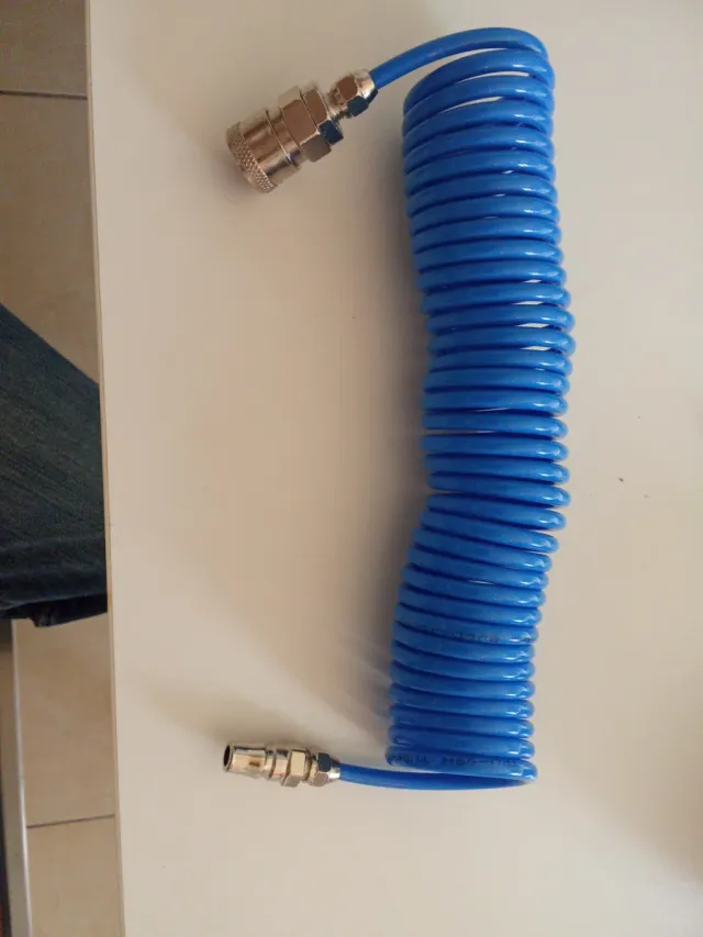 Manguera espiral azul para compresor