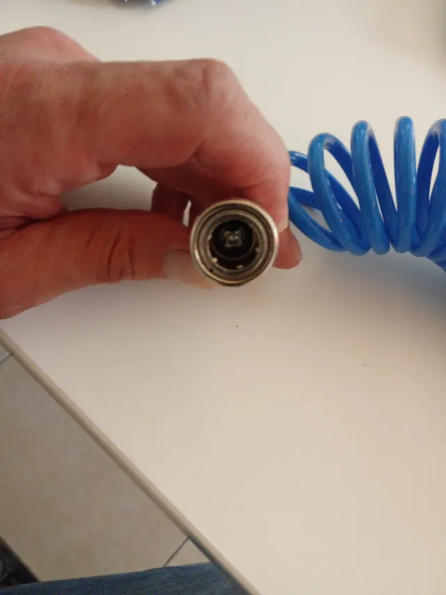 Manguera espiral azul para compresor