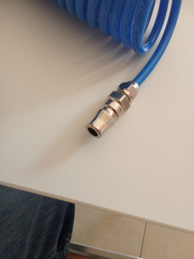 Manguera espiral azul para compresor