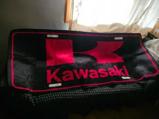 Alfombra Kawasaki Negra y Roja