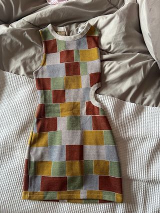 Vestido corto estampado geométrico