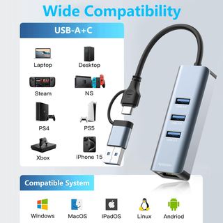 ✨ - Adaptador USB a Ethernet, Adaptador de Red USB