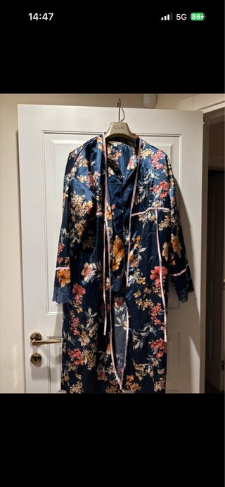 Mastrobiaco Kimono Taglia S Blu Floreale