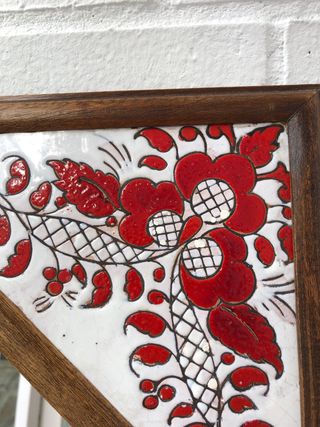 Espejo madera y azulejos decorativos