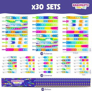✨ - Pop It Pack 30 braccialetti e portachiavi - BONNYCO |