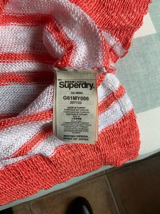 Jersey Superdry Rayas Naranja Blanco