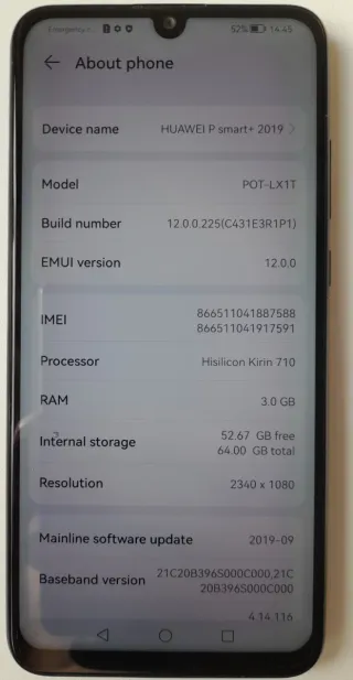 Huawei P Smart+ 2019 – 64GB / 3GB RAM – UNLOCKED