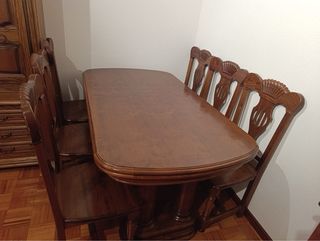 Mesa de comedor maciza con 6 sillas