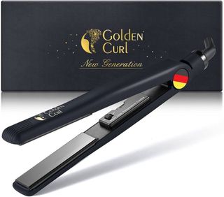Plancha Golden Curl Negra y Dorada